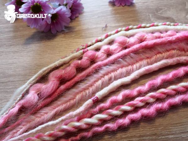 Synthetic dreads single-end 13 pcs. (pink-blonde)